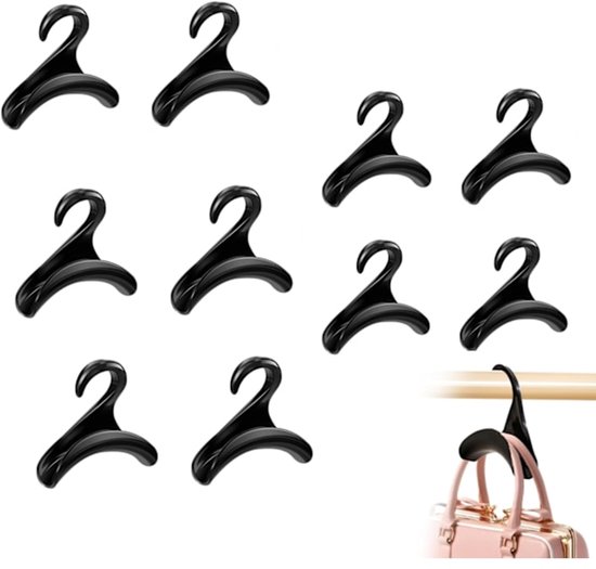 Clothes hanger - Wardrobe - Handbag organizer - Hook rack organizer for handbags and backpacks - 10 pieces - Image 1