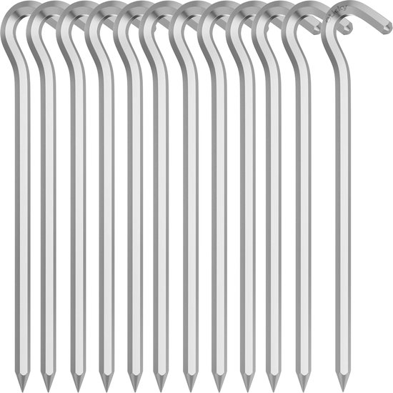 Tent peg - 8 cm / 7 inch - Metal aluminum awning peg - Camping peg Tent anchor - Silver - Image 1
