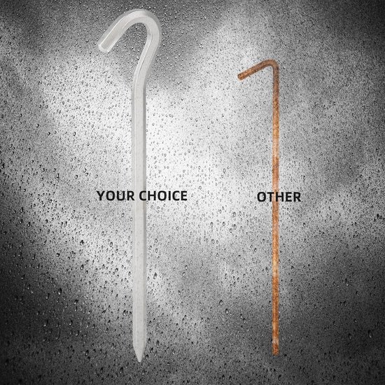 Tent peg - 8 cm / 7 inch - Metal aluminum awning peg - Camping peg Tent anchor - Silver - Image 2