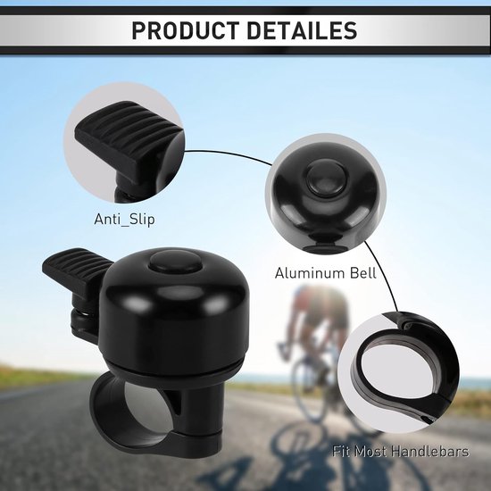 Bicycle Bell - Mountain Bike Vintage Mini Bicycle Bell - Loud - Anti-MTB Racing Bike Bell - Suitable for Children and Adults - Image 2