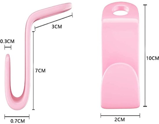 Coat Hooks - 60 pieces - Hangers/Hooks - Pink and Blue - Thickened S-shaped - Image 3