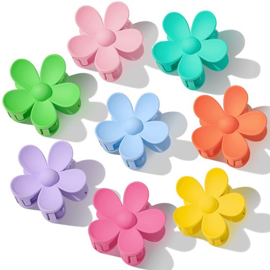 Flower clip - Sweet temperament hair clip - Fresh women's hair clip - Candy color - 8 pieces - Image 1