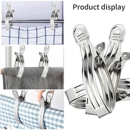 Clothes pegs - Open windproof clips - Clothes pegs - Sock racks - Quilt drying clips - 8 pieces - Image 4