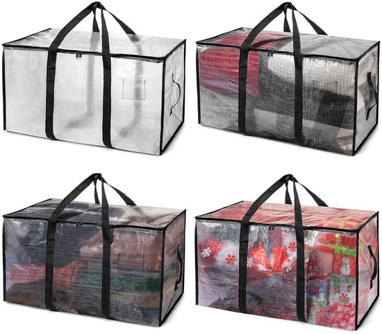 Large Moving Boxes & Storage Bags - Extra Large Moving Boxes with Backpack Straps, Zippers & Handles - Sturdy & Durable for Student Rooms - 4-Pack - Image 1