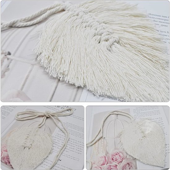 Curtain hooks - 2 sets of hand-woven curtains - curtain cords and curtain leaves - Image 3