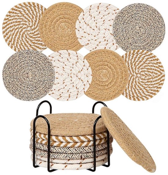 Coasters - Set of 8 - Round - Reusable - Image 1