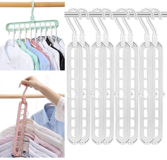 Clothes hanger - set of 8 - multifunctional, space-saving smart hanger - 9 positions - Image 1