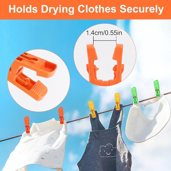 Clothes pegs - Strong clothes pegs - Strong clamp clothes pegs - 40 pieces - Image 3