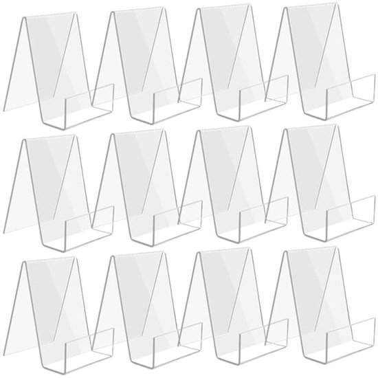 Transparent bookcase - Acrylic display rack - for books, photos, brochures - Set of 12 - Image 1