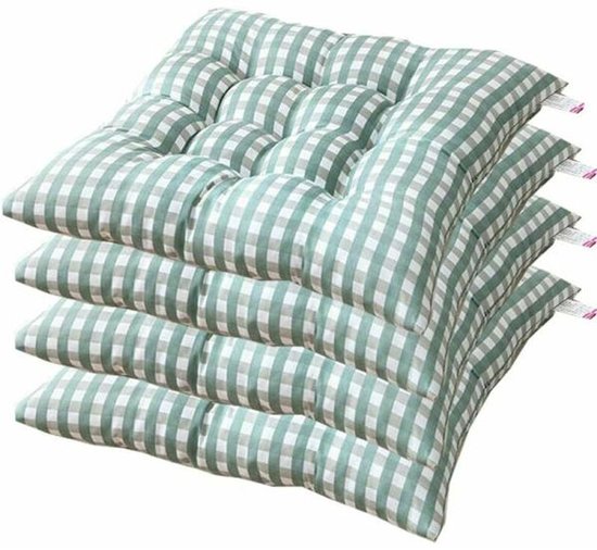 Chair cushions - 40x40cm - Pack of 4 (Green) - Image 1