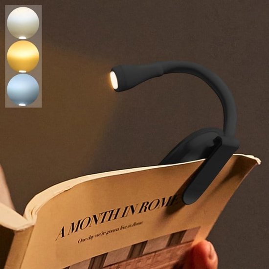 Book Lamp - Rechargeable Reading Lamp with Clip - Adjustable Brightness - Image 1
