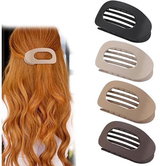 Hair Clips - Flat Hair Clips - Strong Grip Hair Clips with Inner Teeth - Strong Grip Side Hair Clips - 4 Pieces - Image 1