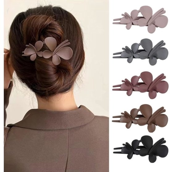 Hair Clips - Butterfly Hair Clips - Large Hair Clips - Matte Duckbill Hair Clips for Women - Alligator Hair Clips for Women - Girls - 5 Pieces - Image 1