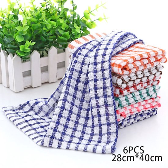 Tea towels - Cotton kitchen towels - Absorbent clean - Tea towels - Kitchen - 6-pack - Image 1
