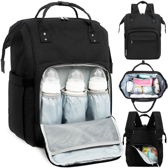 Diaper bag/backpack - Multifunctional baby diaper bag (large) - Black - Image 1