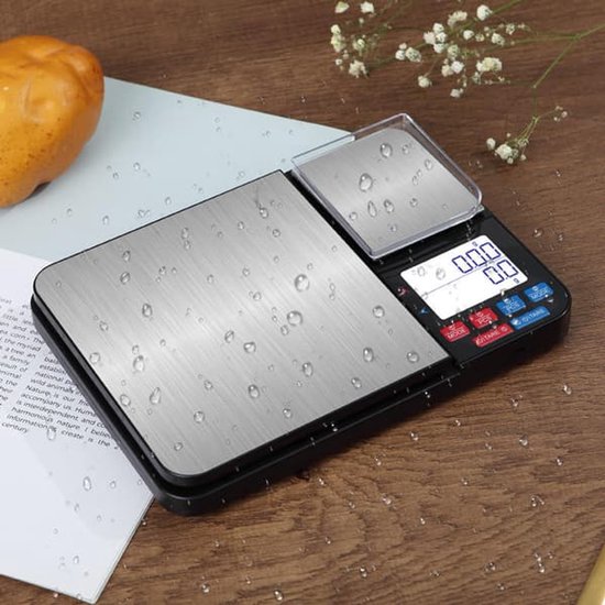 Digital kitchen scale - with dual weighing plates 5 kg/1 g and 500 g/0.01 g - small grams - Image 1