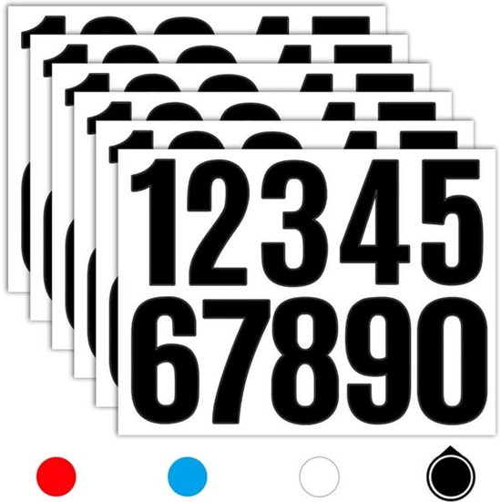 Letterbox stickers - Stickers - Number stickers - Self-adhesive labels - Waterproof door stickers - Suitable for windows, doors, cars and trucks (black) 6 sheets 4 inch - Image 1