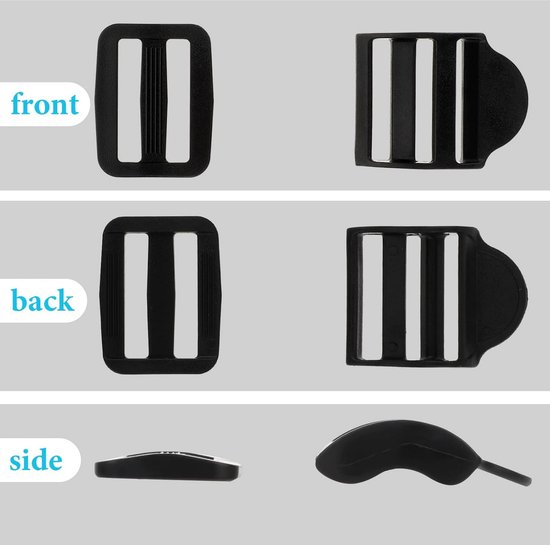 Replacement Backpack Buckles - Set of 5 - Replacement Backpack Buckles - Adjustable - Black Slide Buckles for Backpacks - Image 5