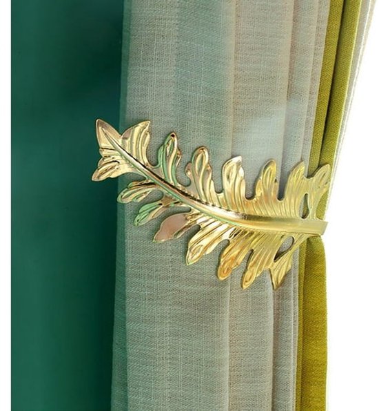 Curtain Hook - Leaf Curtain Wall Hook - Curtain Accessory - Set of 2 (Gold) - Image 1