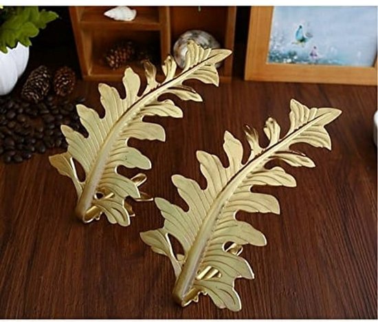 Curtain Hook - Leaf Curtain Wall Hook - Curtain Accessory - Set of 2 (Gold) - Image 3