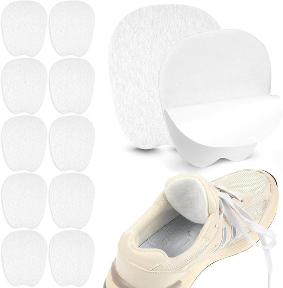 Felt sole - 5 pairs of felt tongue pads - Soft, adhesive tongue pads - Non-slip tongue pads - Tongue pads - Large - White - Image 1