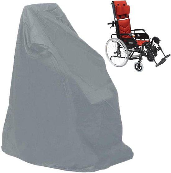 Waterproof Wheelchair Cover - Oxford Fabric Wheelchair Cover, Mobile Vehicle Cover, Wheelchair Storage Protector - UV Protection, Dust Protection, Outdoor Rain Cover - Gray - 115x75x130cm - Image 1