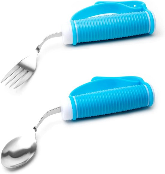 Flexible and adaptable cutlery for seniors, people with disabilities, Parkinson's disease, arthritis, hand tremors, weak grip and people with disabilities, arthritis - Non-slip handles - Easy to hold - Suitable for handshakes - Image 1