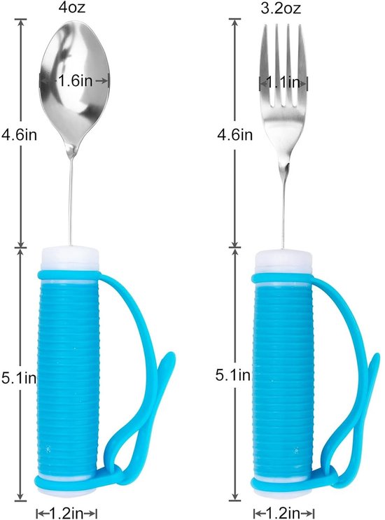 Flexible and adaptable cutlery for seniors, people with disabilities, Parkinson's disease, arthritis, hand tremors, weak grip and people with disabilities, arthritis - Non-slip handles - Easy to hold - Suitable for handshakes - Image 2