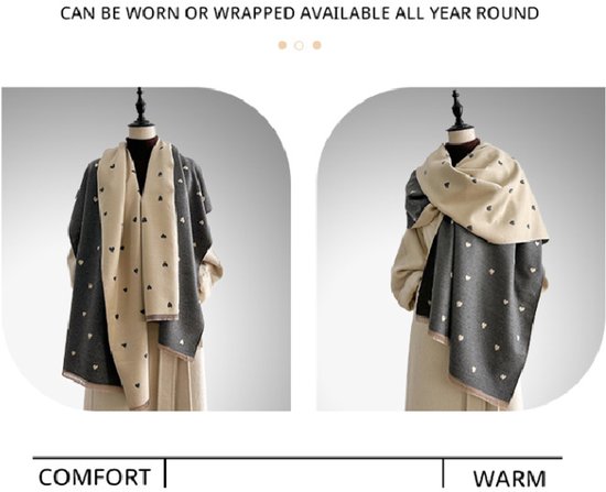 Women's scarf - Long scarf - Double-sided warm blanket - Suitable for spring, autumn and winter - 185*65cm - Red - Image 6