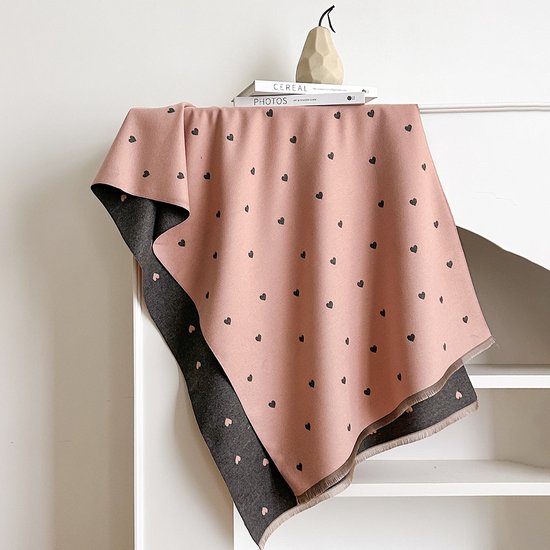 Women's scarf - Long scarf - Double-sided warm blanket - Suitable for spring, autumn and winter - 185*65cm - Pink - Image 1