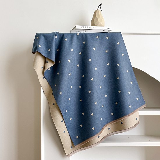 Women's scarf - Long scarf - Double-sided warm blanket - Suitable for spring, autumn and winter - 185*65cm - Blue - Image 1