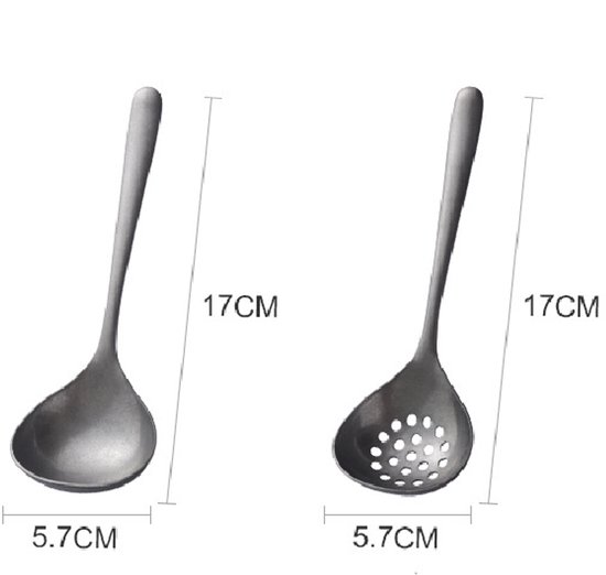 2-piece soup ladle and colander set - Colander with long handle for hot pans - Vintage style - Dishwasher safe - Suitable for sauces and cooking - Image 6