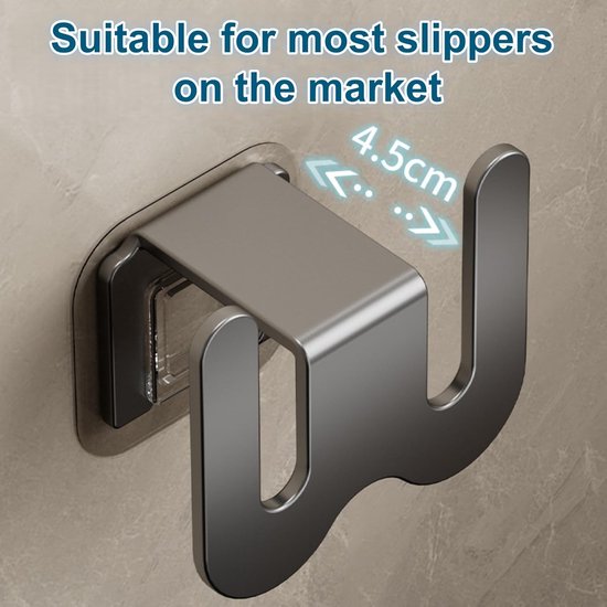 Set of 2 Self-Adhesive Shoe Racks - Space-Saving Storage Shelves - Suitable for bathrooms, bedrooms and RVs; perfect for storing slippers and sneakers（Grey） - Image 2