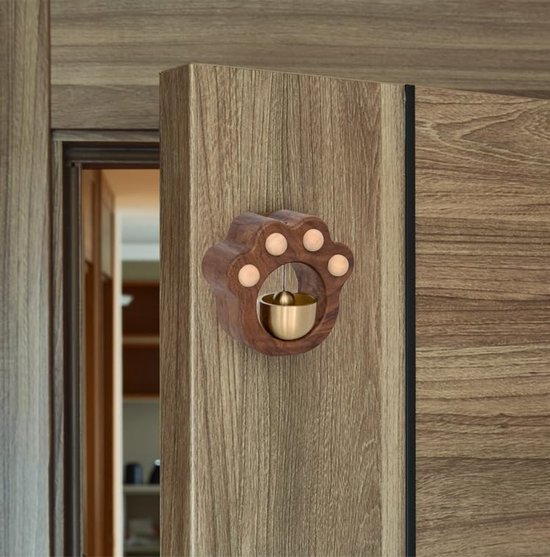 Wind chime - Magnetic wind chime - Wooden doorbell - Wooden shop bell - For opening doors (Cat) - Image 3