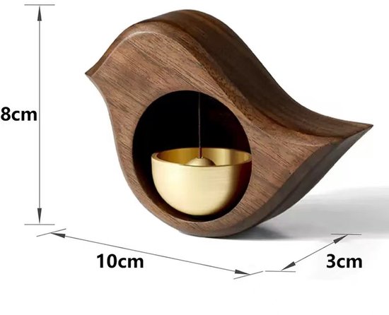 Wind chime - Magnetic wind chime - Wooden doorbell - Wooden shop bell - For opening doors (Bird) - Image 4