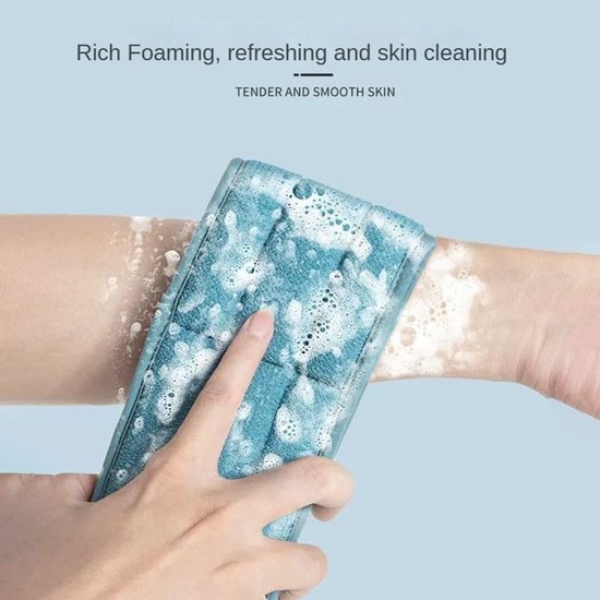 Two-Piece Bath Towel Set – Deep Cleansing Back Towel – Scrub Washcloth for Shower – Suitable for Men and Women (Blue) - Image 6