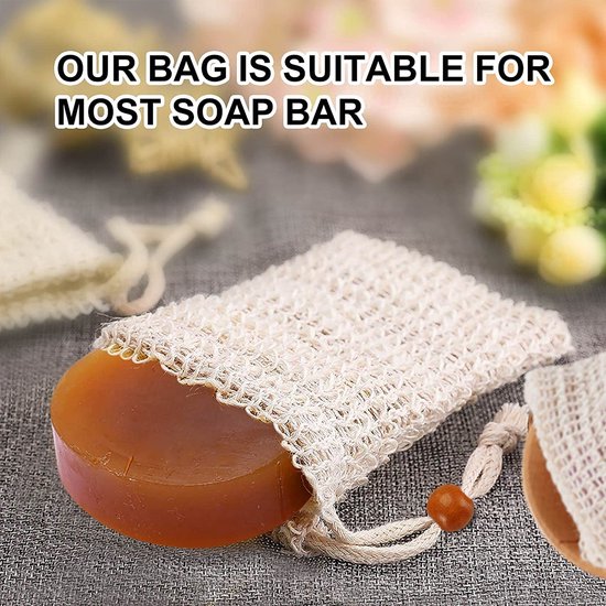 8-Piece Soap Storage Bag - Soap Bag Set - Exfoliating Mesh Soap Bags - Foaming & Fast-Drying In-Shower Soap Holders - Soap Leftover Holder - Image 3