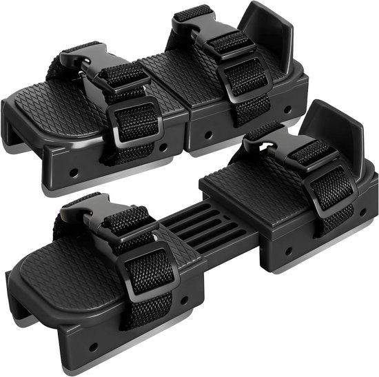Adjustable Kids' Skates - Double Blade for Stability - With Straps & Shoe Size 16-21 - Black - Image 1
