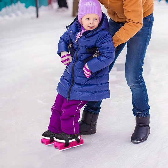 Adjustable Kids' Skates - Double Blade for Stability - With Straps & Shoe Size 16-21 - Black - Image 6