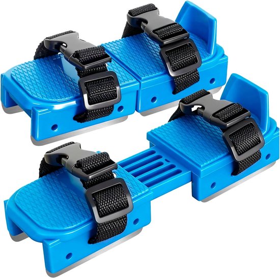 Adjustable Kids' Skates - Double Blade for Stability - With Straps & Shoe Size 16-21 - Blue - Image 1