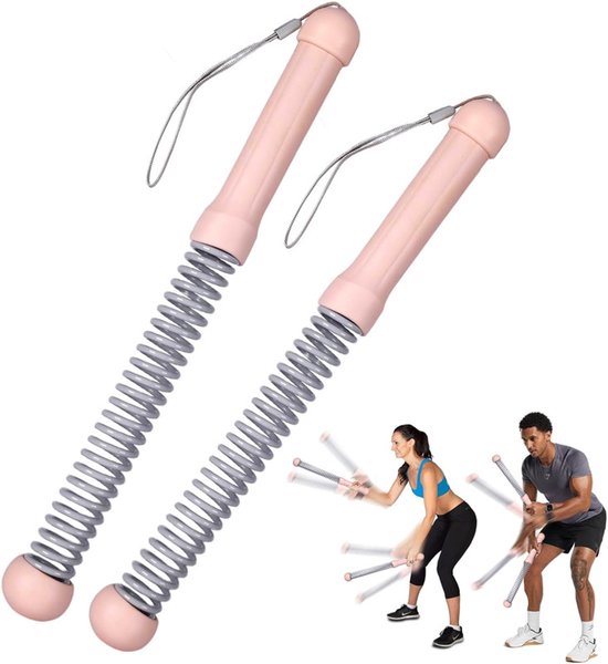 2-Pack Cordless Battle Ropes - Battle Rope - Fitness Rope - Soft Grip - For Home Gym & HIIT - Portable Arm and Core Trainer - Pink - Image 1