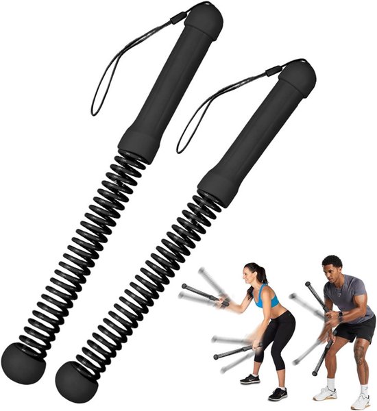 2-Pack Cordless Battle Ropes - Battle Rope - Fitness Rope - Soft Grip - For Home Gym & HIIT - Portable Arm and Core Trainer - Black - Image 1