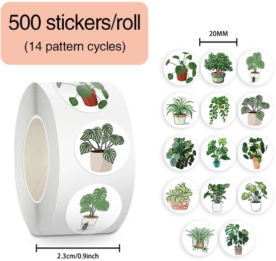 Stickers - 500 sheets - Journaling stickers - Plant stickers - 14 sheets of reusable green stickers with plant curls - Image 1