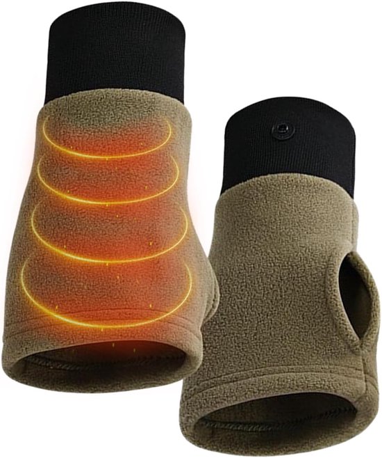 Gloves - Half-finger gloves - Warm winter gloves - Suitable for commuting, office work and driving - Green - Image 1