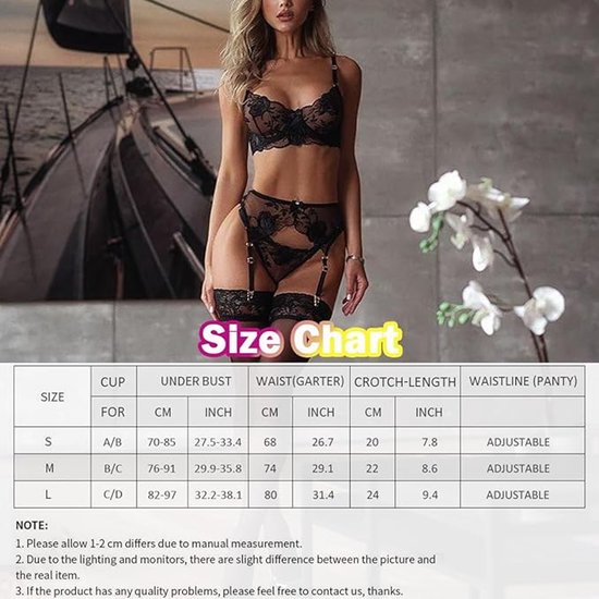 Lingerie - feminine sexy lingerie set - floral print laced bodysuit - struts - backless - sexy lingerie set - seductive lingerie - Valentine's Day gift - size M - Image 4