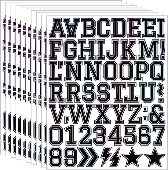 Letter stickers - 10-sheet vinyl letter stickers - 1.5-inch self-adhesive alphabet and number stickers - waterproof - suitable for mailboxes, windows, doors, cars, boats, house numbers (Style A) - Image 1