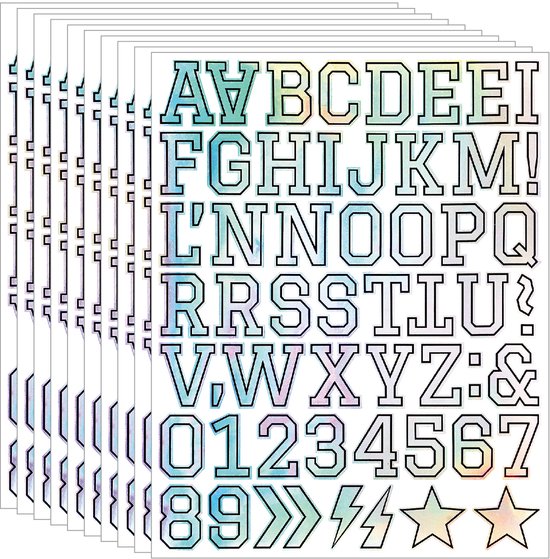 Letter stickers - 10-sheet vinyl letter stickers - 1.5-inch self-adhesive alphabet and number stickers - waterproof - suitable for mailboxes, windows, doors, cars, boats, house numbers (Style B) - Image 1