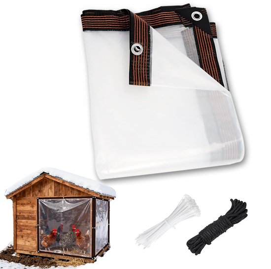 Transparent tarpaulin with eyelets, transparent tarpaulin for outdoor use, waterproof film, woven tarpaulin, canvas, awning, durable, weatherproof, multifunctional tarpaulin 2 x 4m - Image 1