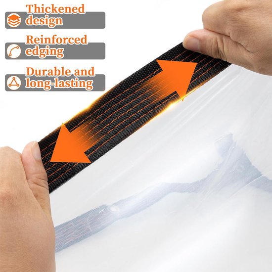 Transparent tarpaulin with eyelets, transparent tarpaulin for outdoor use, waterproof film, woven tarpaulin, canvas, awning, durable, weatherproof, multifunctional tarpaulin 3 x 3m - Image 5
