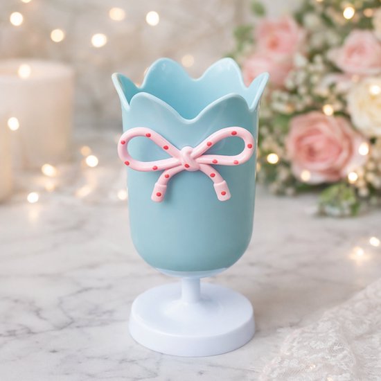 Tulip-shaped pen holder - pen rack - creative desk decoration - refined (Blue) - Image 1